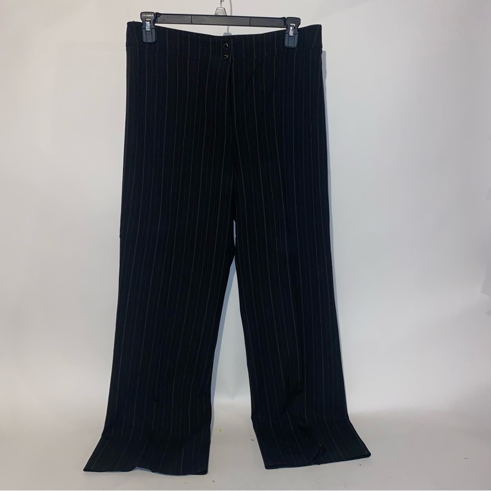 Jones‎ New York Dress Pants Size 14 Black Pinstripe Aryn Work Business